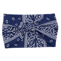 Boho Headbands Wide Knotted Hair Bands Printing Bandeau Travel Stretchy