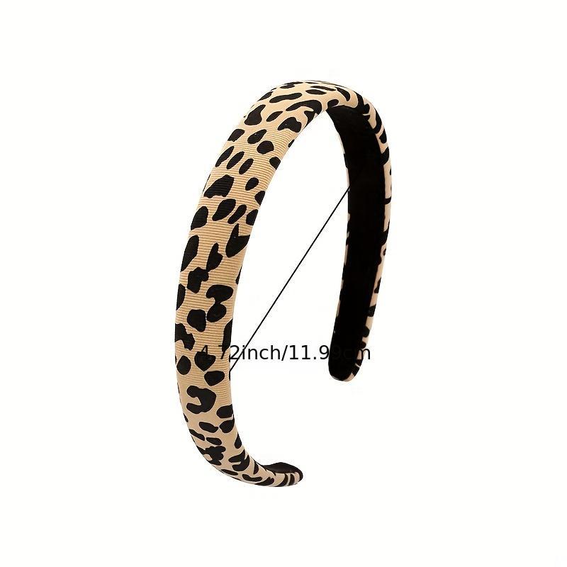 Leopard Pattern Hair Hoop Elastic Non Slip Headband Soft Fabric Hair Accessory