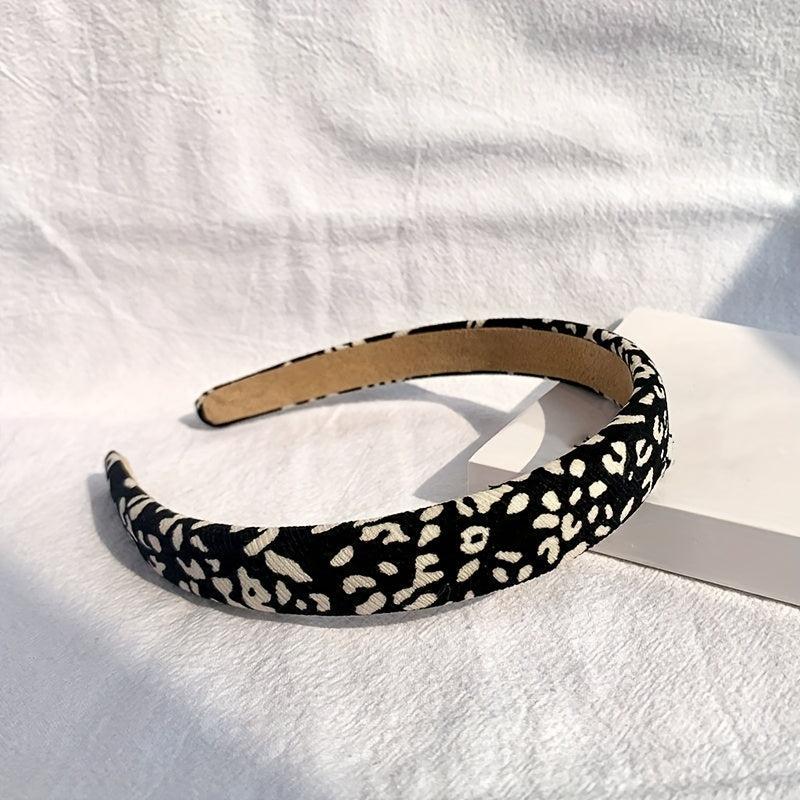 Leopard Pattern Hair Hoop Elastic Non Slip Headband Soft Fabric Hair Accessory