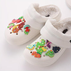 26pcs Dinosaur Shoe Charm Clogs DIY Decoration Soft Rubber Shoe Buckle