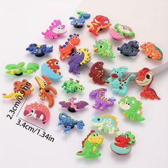 26pcs Dinosaur Shoe Charm Clogs DIY Decoration Soft Rubber Shoe Buckle