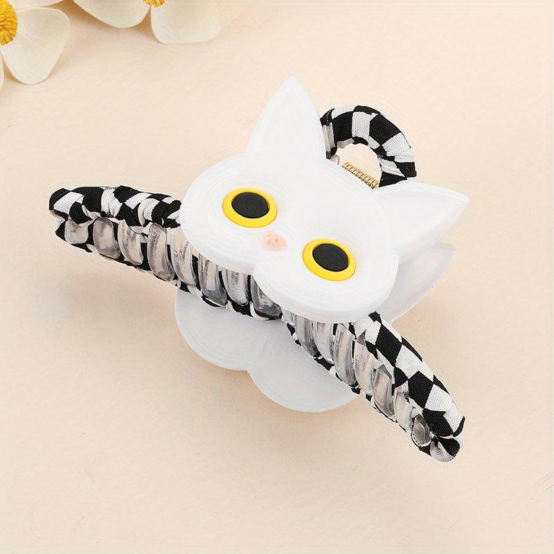 Plaid Shark Claw Sweet Ponytail Holder for Girls