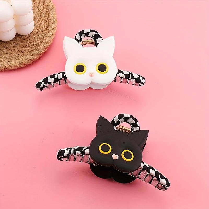 Plaid Shark Claw Sweet Ponytail Holder for Girls