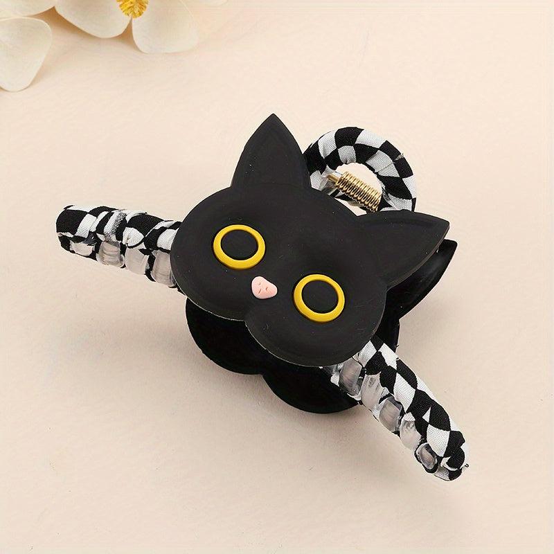 Plaid Shark Claw Sweet Ponytail Holder for Girls