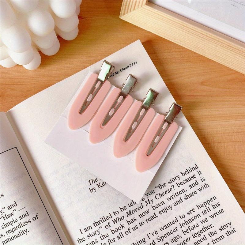 4pcs Seamless Hair Clips Bangs Barrette Hairpins