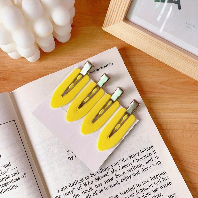4pcs Seamless Hair Clips Bangs Barrette Hairpins