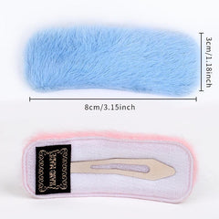 3pcs Plush Leopard Print Hair Clips for Women