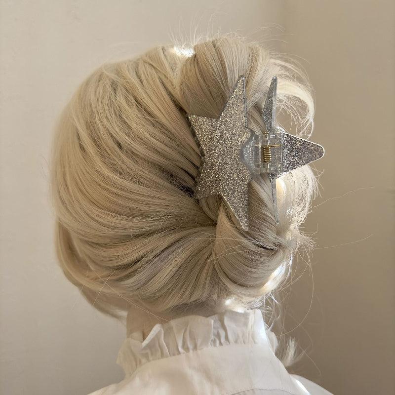 Star Shape Hair Clip Back Head Clip Ponytail Holder Sweet Hair Accessories