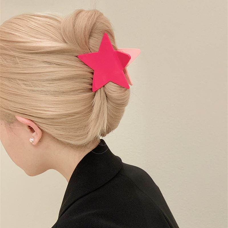 Star Shape Hair Clip Back Head Clip Ponytail Holder Sweet Hair Accessories