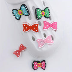 12pcs Bowknot Shape Shoe Charm PVC Rubber Shoe Buckle Clogs DIY Accessories