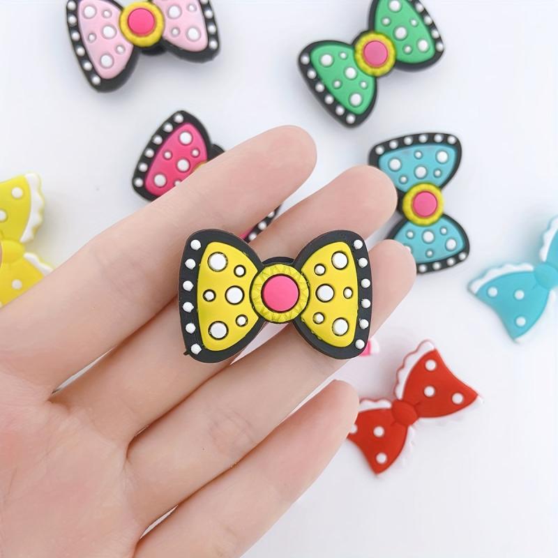 12pcs Bowknot Shape Shoe Charm PVC Rubber Shoe Buckle Clogs DIY Accessories