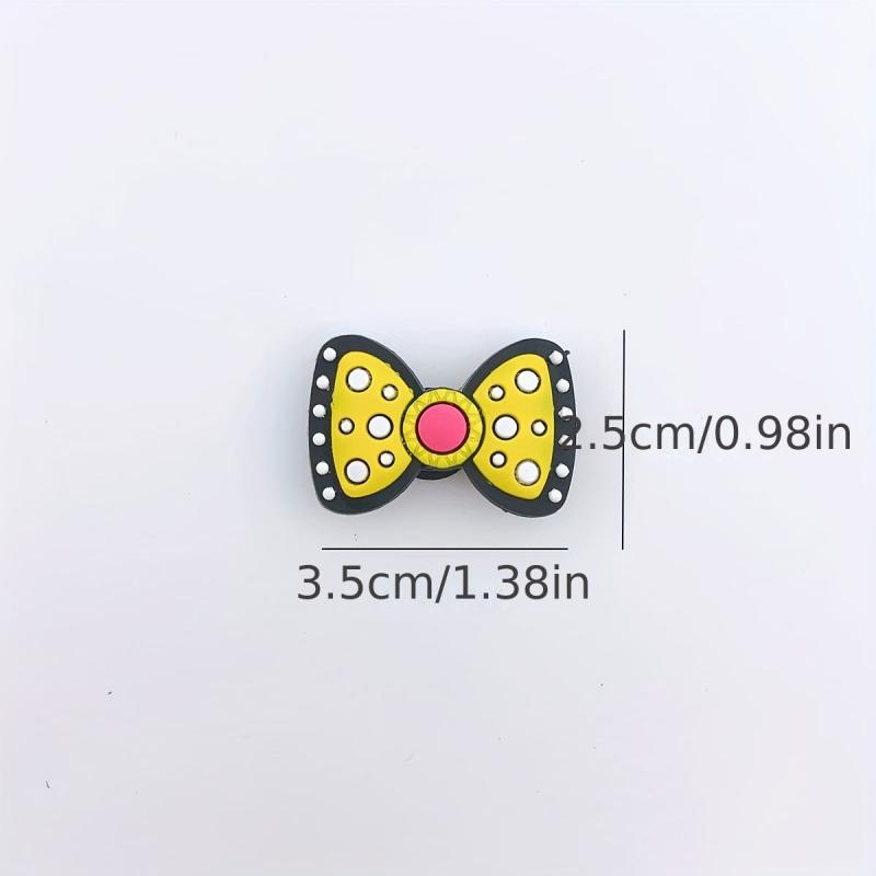 12pcs Bowknot Shape Shoe Charm PVC Rubber Shoe Buckle Clogs DIY Accessories