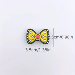 12pcs Bowknot Shape Shoe Charm PVC Rubber Shoe Buckle Clogs DIY Accessories