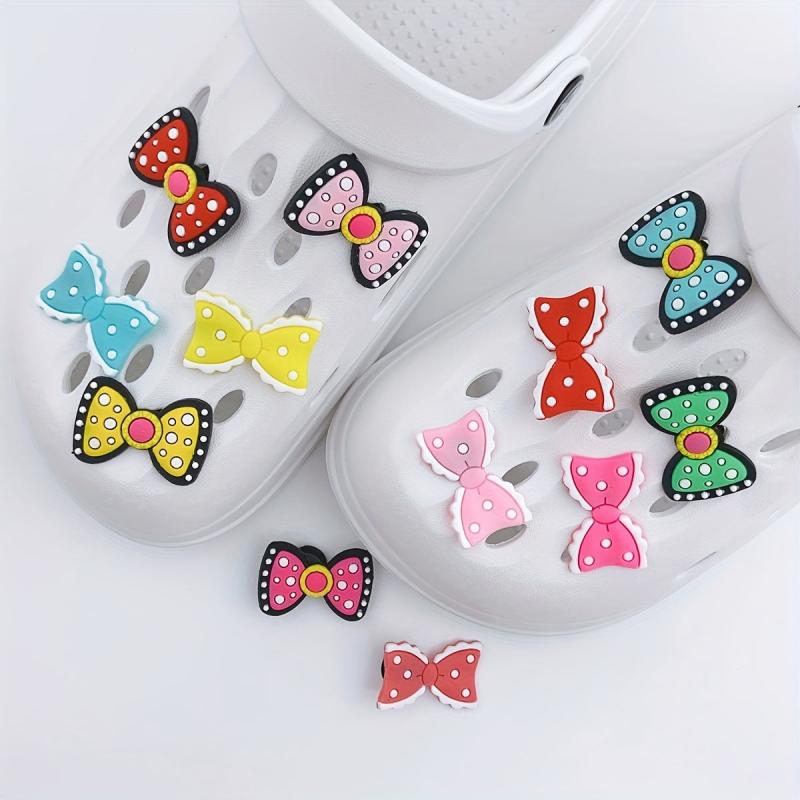 12pcs Bowknot Shape Shoe Charm PVC Rubber Shoe Buckle Clogs DIY Accessories
