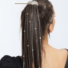 Rhinestone Hairpin Tassel Bun Hair Stick Head Jewelry Hair Accessories