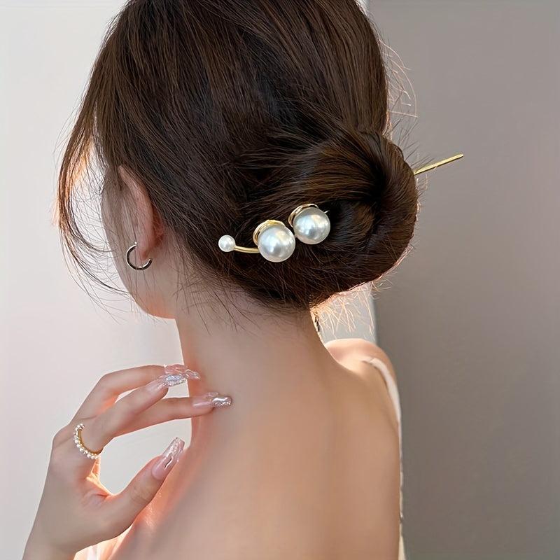 Faux Pearl Hairpin Head Jewelry Hair Stick Women's Hair Accessories