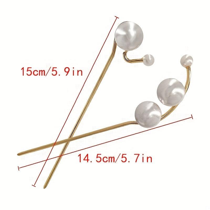 Faux Pearl Hairpin Head Jewelry Hair Stick Women's Hair Accessories