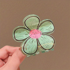 Flower Drawing Pattern Hair Claw for Women Girls Hair Accessories