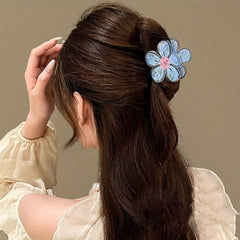 Flower Drawing Pattern Hair Claw for Women Girls Hair Accessories