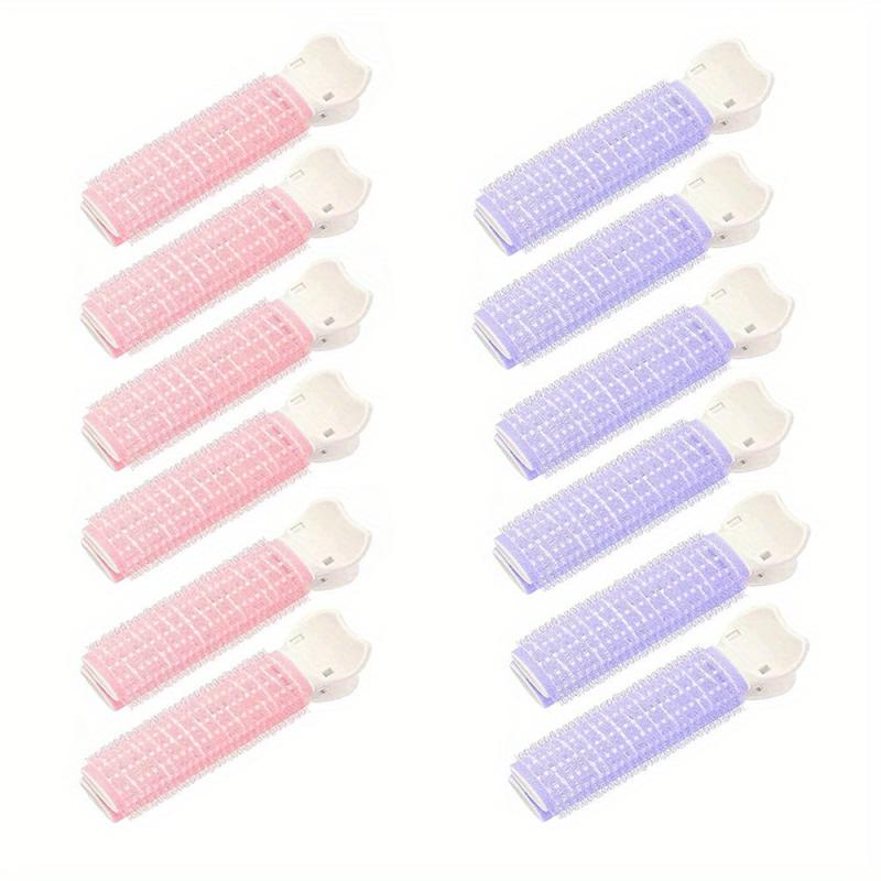 12PCS Hair Rollers With Clip Volumizing Hair Root Clips Bangs Curler