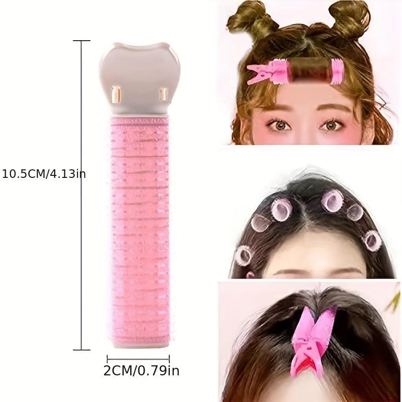 12PCS Hair Rollers With Clip Volumizing Hair Root Clips Bangs Curler