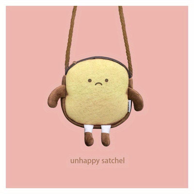Cartoon Bread Shape Tote Bag Shoulder Bag for Students