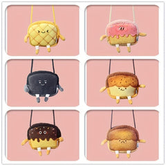 Cartoon Bread Shape Tote Bag Shoulder Bag for Students