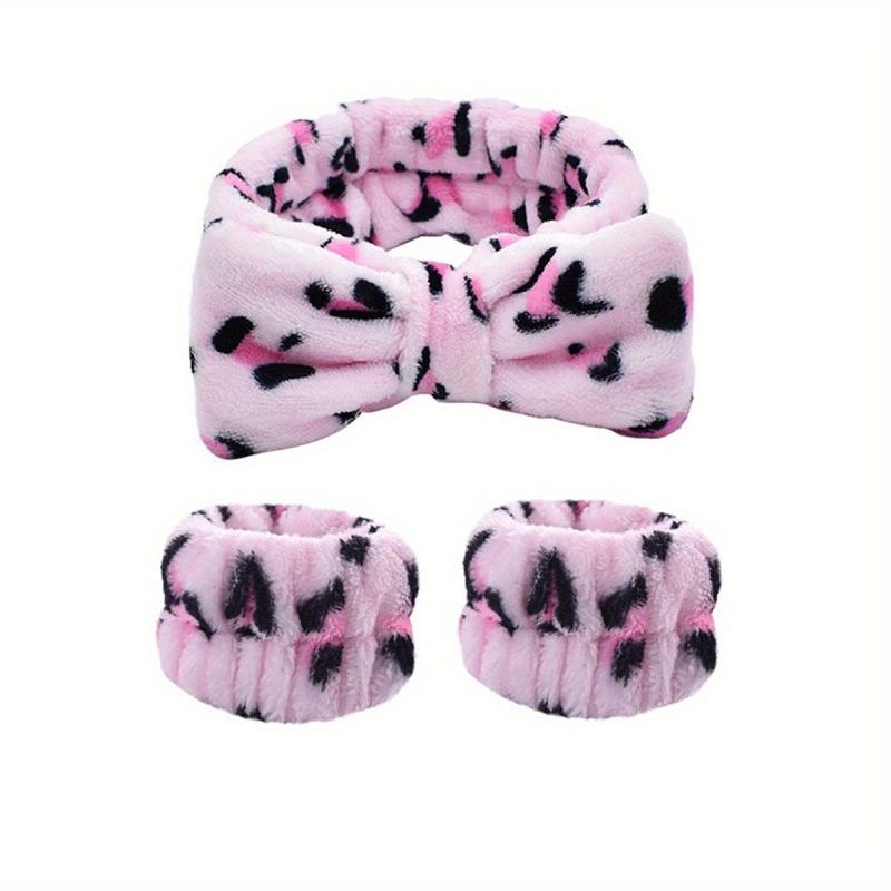 Leopard Pattern Headband & Wristband Set for Women Girls