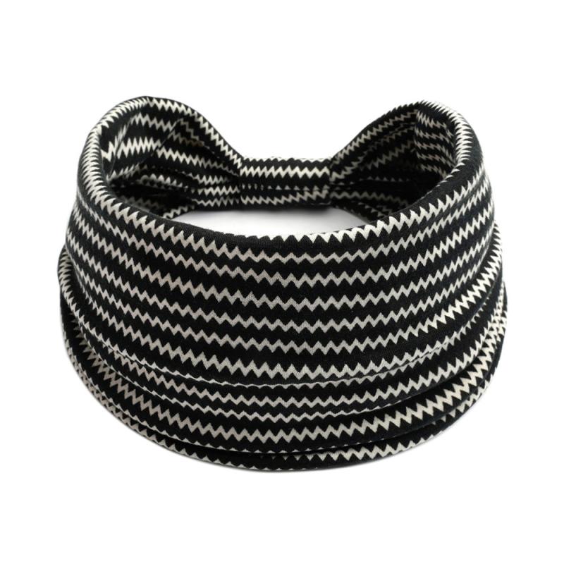 Striped Pattern Yoga Sports Headband Wide Stretchy Hairband