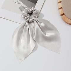 Silk Scarf Hair Tie Non Slip Scrunchie Ponytail Holder Elastic Headwear
