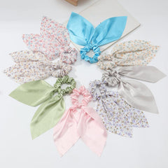 Silk Scarf Hair Tie Non Slip Scrunchie Ponytail Holder Elastic Headwear