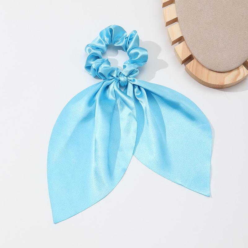 Silk Scarf Hair Tie Non Slip Scrunchie Ponytail Holder Elastic Headwear