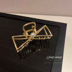 Golden Metal Rhinestone Hair Clip Hair Claw Shark Claw Hair Accessories