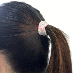 20pcs Cartoon Star Owl Printed Hair Tie Elastic Ponytail Holder Hair Accessories