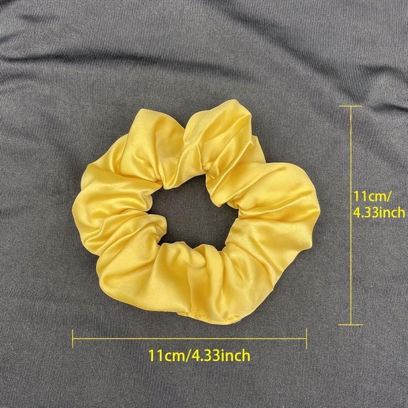 Solid Silk Hair Tie Ponytail Holder Vintage Hair Accessory