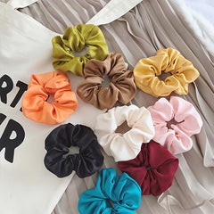 Solid Silk Hair Tie Ponytail Holder Vintage Hair Accessory