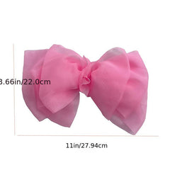 Chiffon Double Layers Bowknot Barrettes Oversize Bow Hair Clip