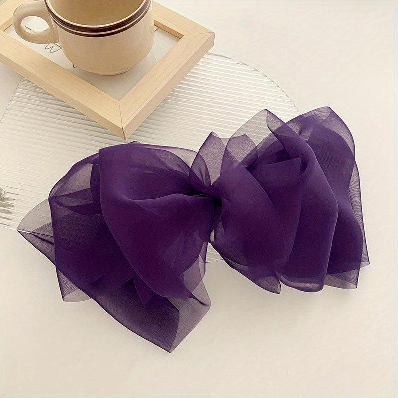 Chiffon Double Layers Bowknot Barrettes Oversize Bow Hair Clip