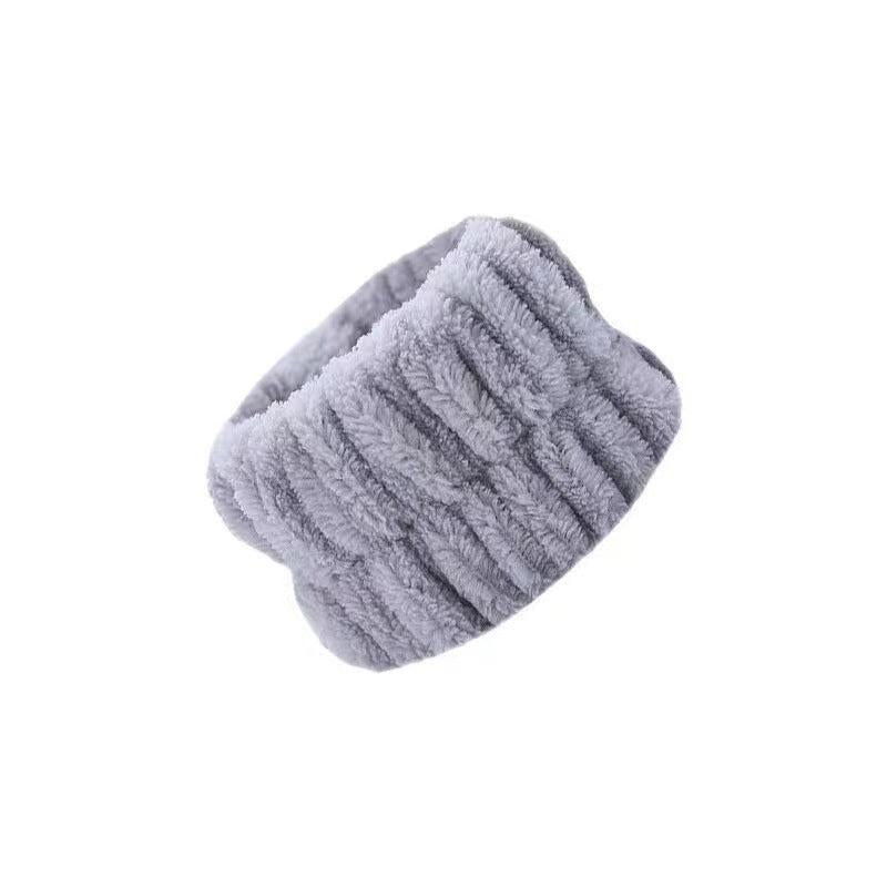 Plush Solid Bath Wrist Band Elastic Absorbent Washband
