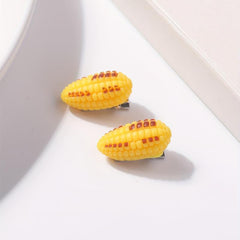 2pcs Corn Hair Clips Fun Food Barrette Hair Accessory