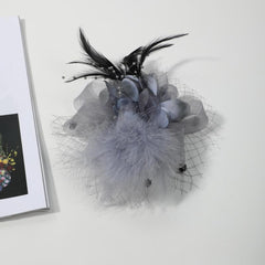 Feather Mesh Flower Head Piece for Tea Party & Cocktail Party