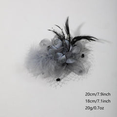 Feather Mesh Flower Head Piece for Tea Party & Cocktail Party