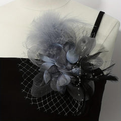 Feather Mesh Flower Head Piece for Tea Party & Cocktail Party