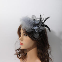 Feather Mesh Flower Head Piece for Tea Party & Cocktail Party