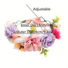 Boho Style Floral Wreath Hair Band Women's Accessories