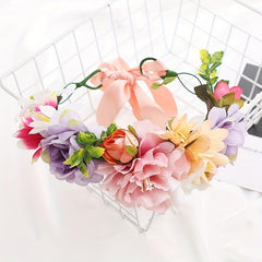 Boho Style Floral Wreath Hair Band Women's Accessories