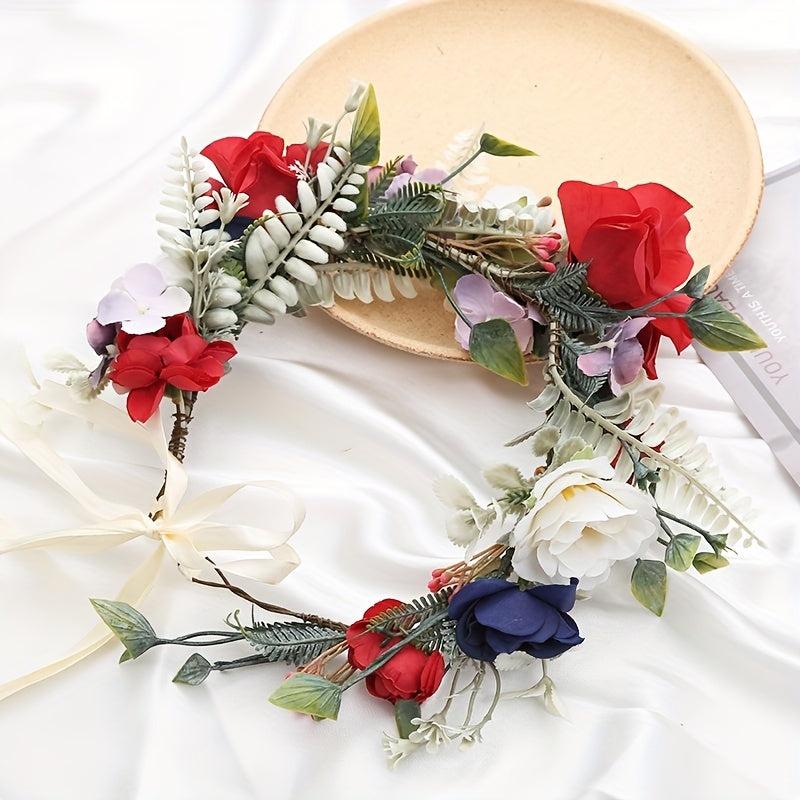 Pastoral Style Flower Headband Wreath Hair Band