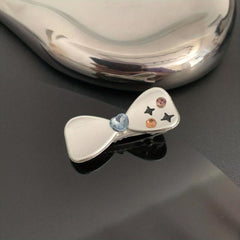 Silvery Hair Claw Clip Colorful Rhinestone Decor Shark Claw Star Hair Claw