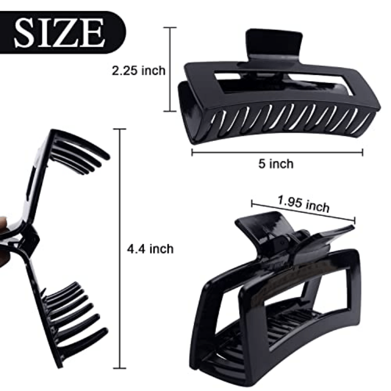 4pcs Large Hair Claw Clip Square Jaw Clip Hair Accessories