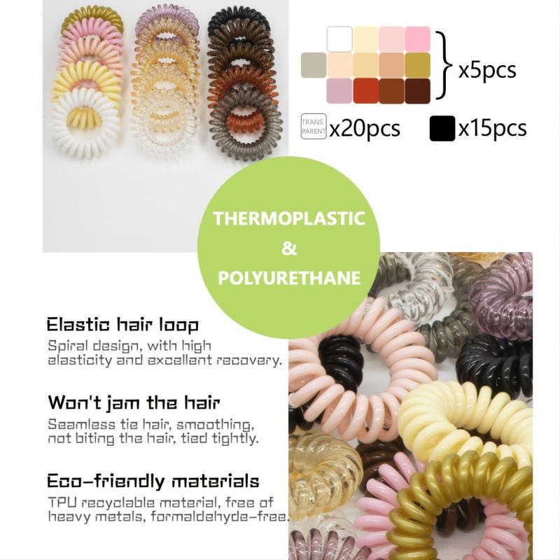 100pcs Coil Wire Hair Tie Minimalist Hair Ring Ponytail Holder